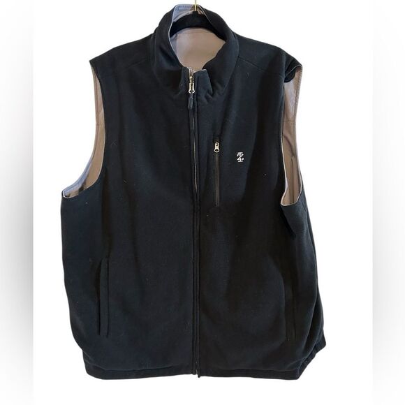 Izod Gray Black Reversible Men’s Zip Vest XL NWT - Picture 3 of 13